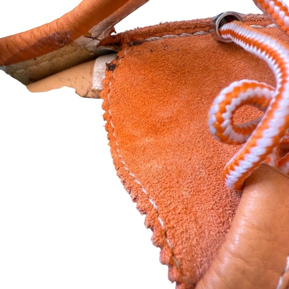 DOLCE & GABBANNA - VTG Classic D&G Orange Suede Bow Trim Wedge Heel Pumps 8.5 - Picture 5 of 12